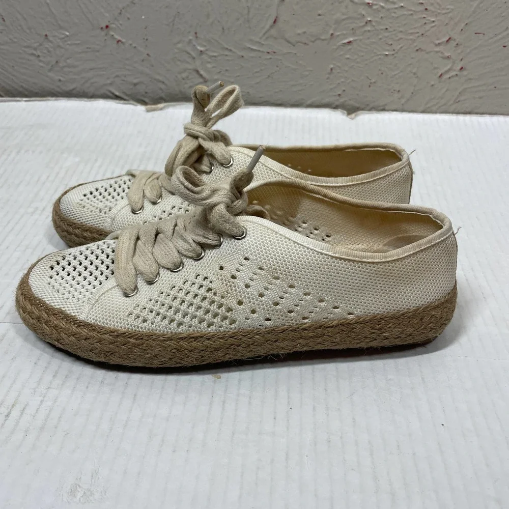 Emu Australia Cream Breathable Agonis Mac Espadrille Cotton Shoe Womens Sz US‎ 7